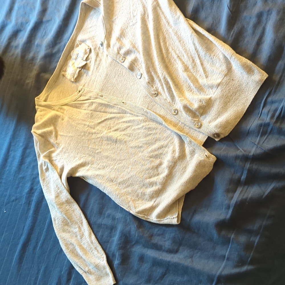 American Eagle, M, grey cardigan.